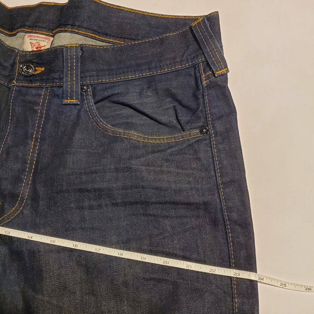 True Religion Jeans Men Straight Leg Phantom Blake  Dark Blue Denim 36 X 34